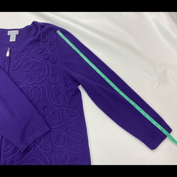 Catherine’s Purple Long Sleeve Zip Frnt Sweater 1x - Picture 8 of 8